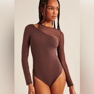Abercrombie & Fitch Asymmetrical with Mesh Bodysuit